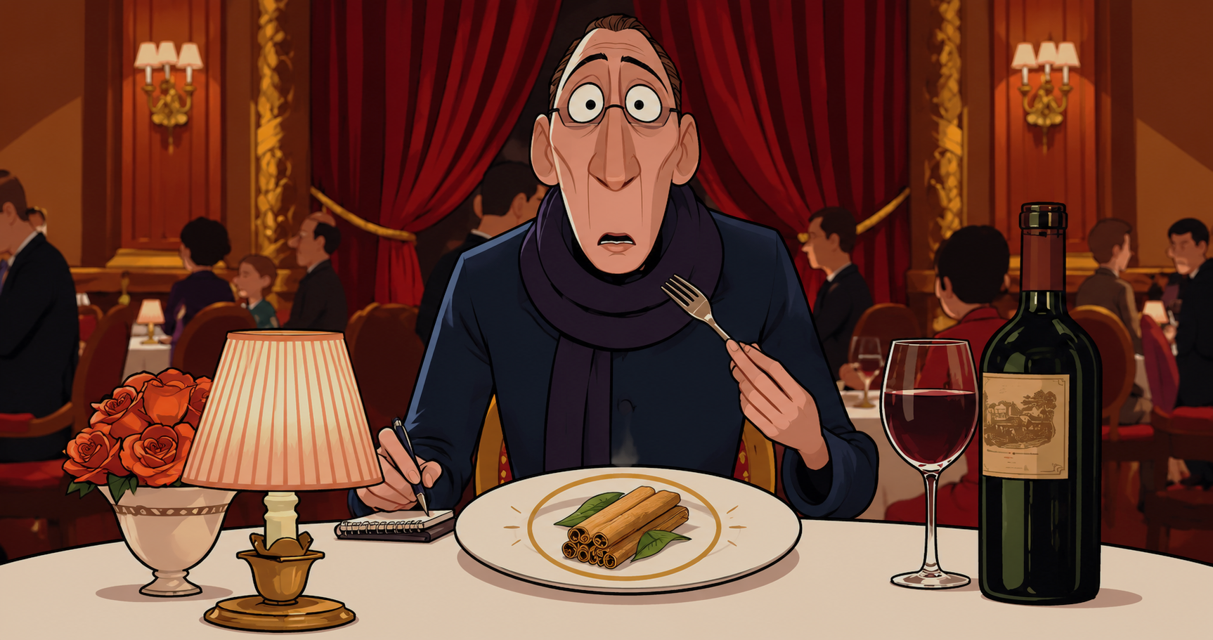 Illustration inspired by a food critic savoring the subtle notes of true Ceylon cinnamon